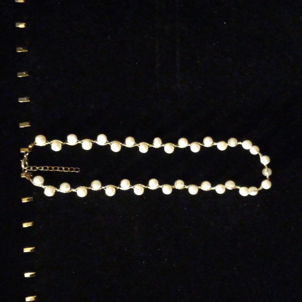 Vintage 16+1" long braided pearl collar necklace. Rare and very pretty.